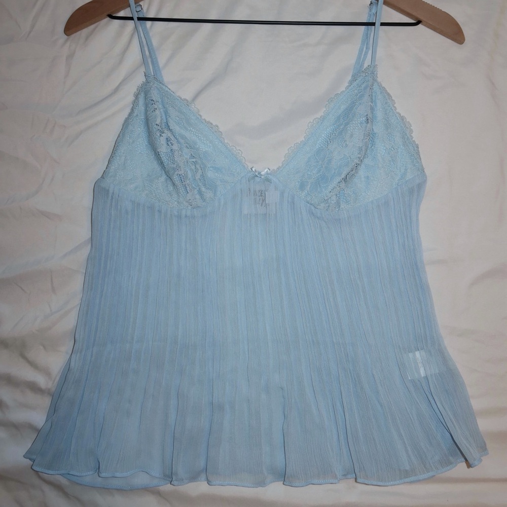 Princess Polly Light Blue Lace Top